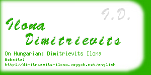 ilona dimitrievits business card